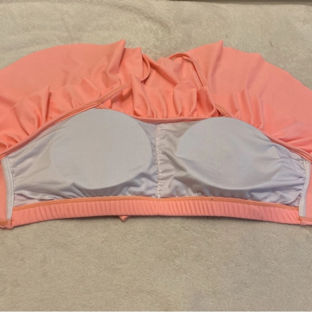 Peach Ruffle Halter Bikini Top - Picture 8 of 12
